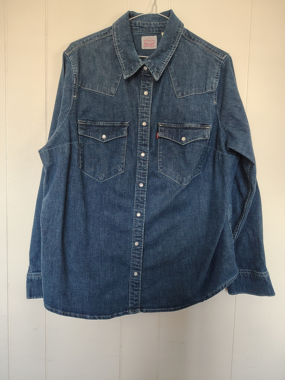 Levi’s Blue Denim Western Shirt Pearl Snap Button Down - 1X